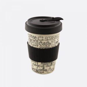 Tasse en fibre de bambou avec couvercle refermable