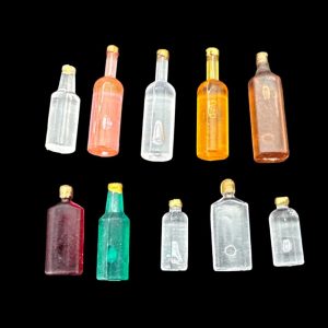 Bouteilles miniatures translucides – Lot de 10