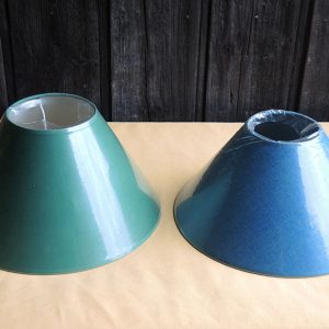 2 Abat-Jour Vintage Vert / Bleu Canard NEUFS D30 cm
